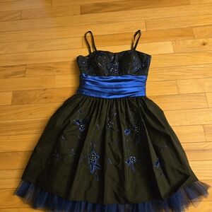 Morgan & Co. Black Dress with Blue Accents